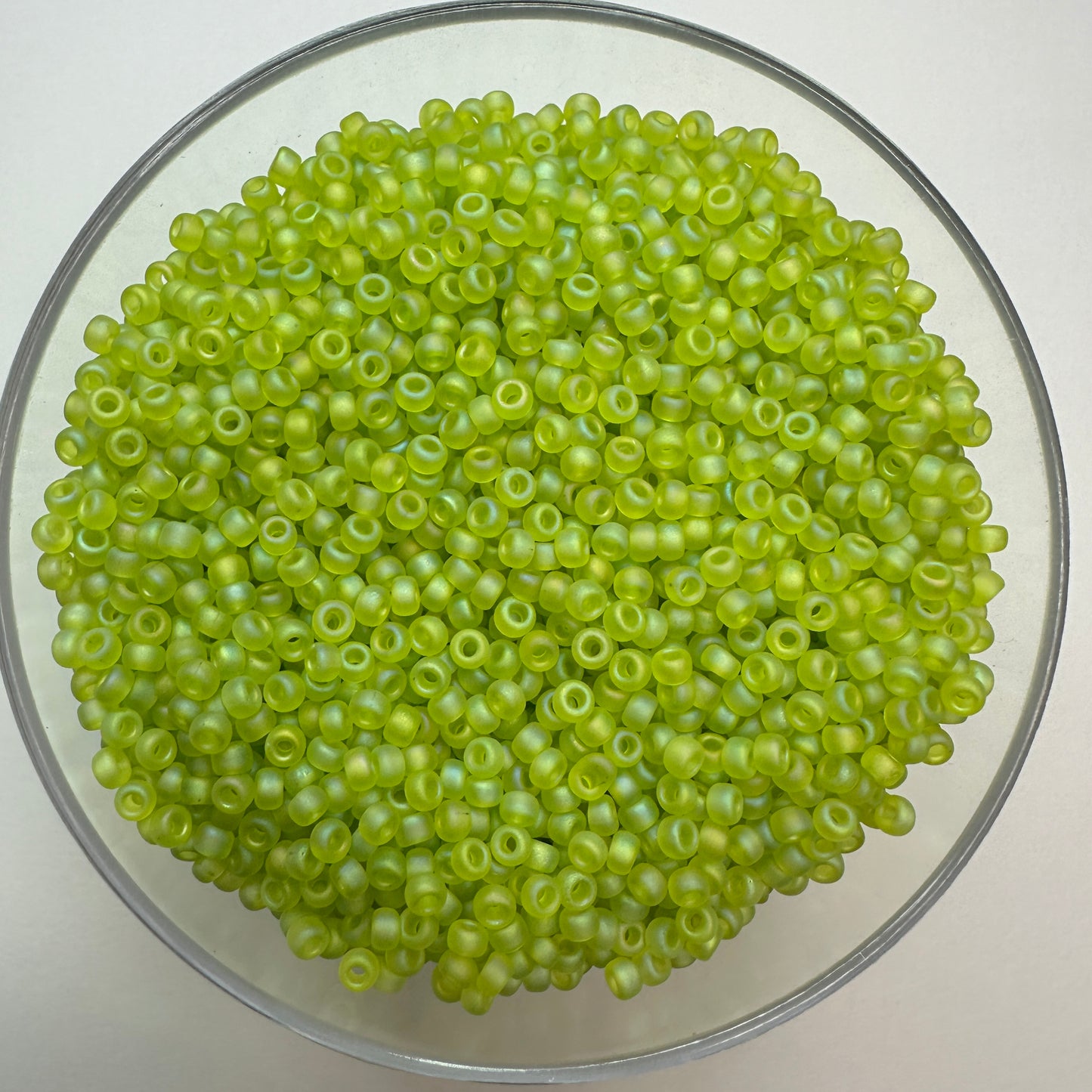 Matte Translucent Chartreuse AB Miyuki 8/0