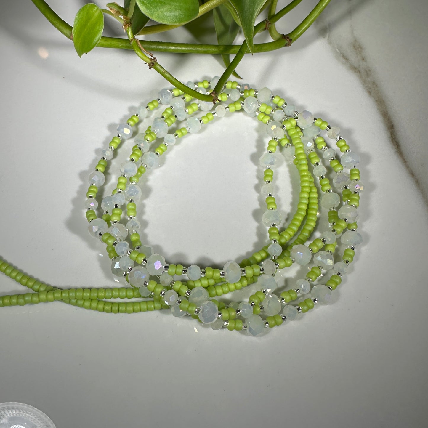 Green/White Waistbead