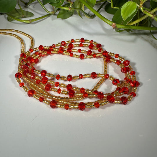 Red/Gold Waistbead