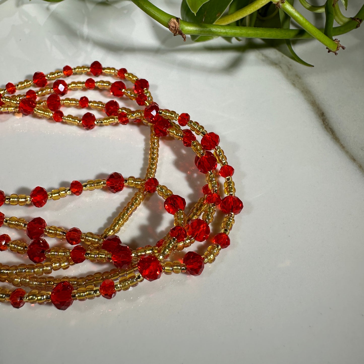 Red/Gold Waistbead