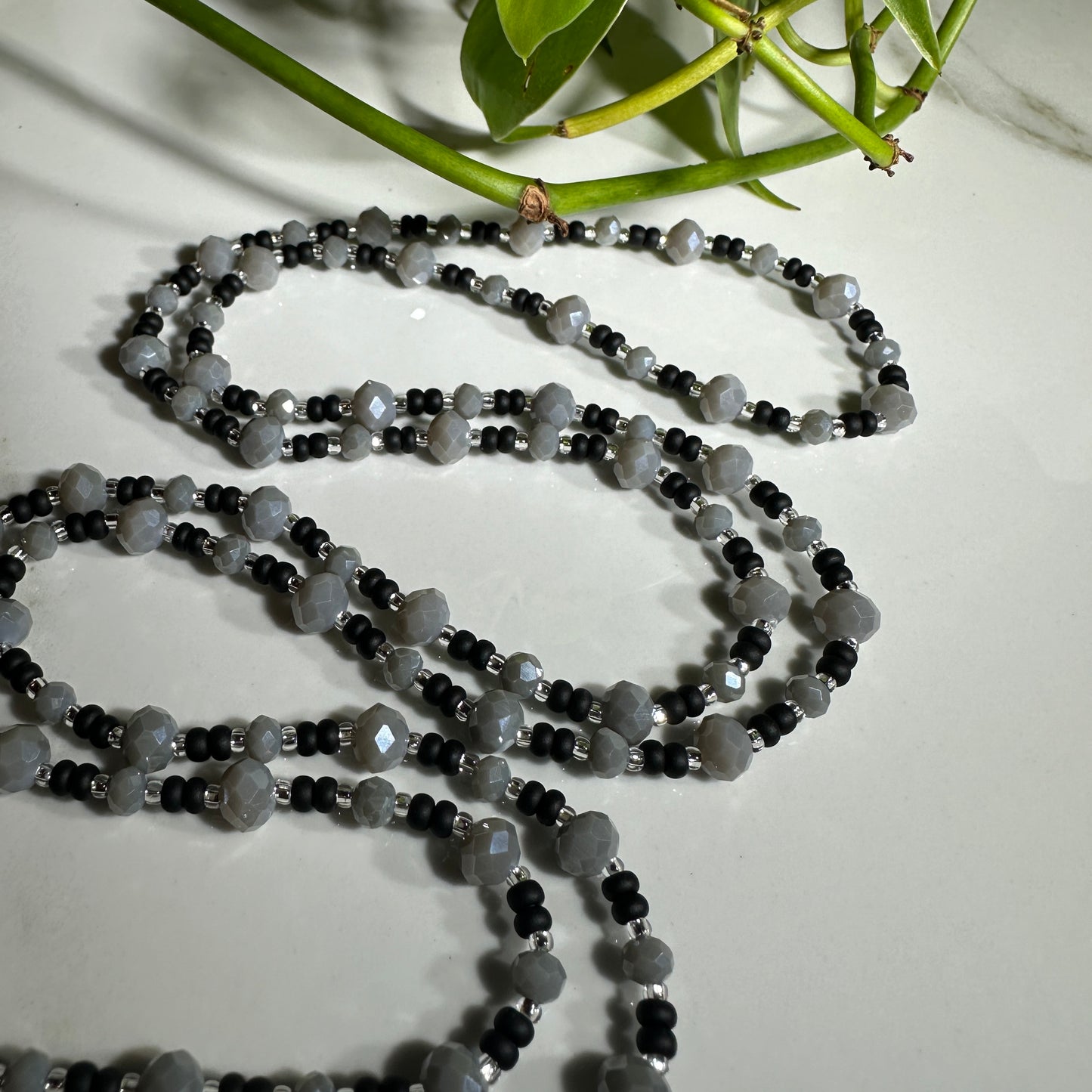 Grey/Matte Black Waistbead