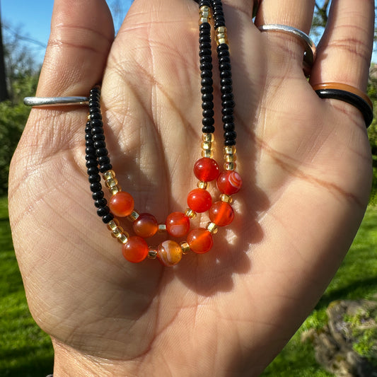 Red Lace Agate Anklet