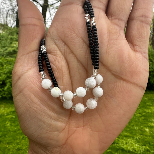 White Moonstone Anklet