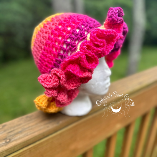 Sweet Mango Crochet Ruffle Hat