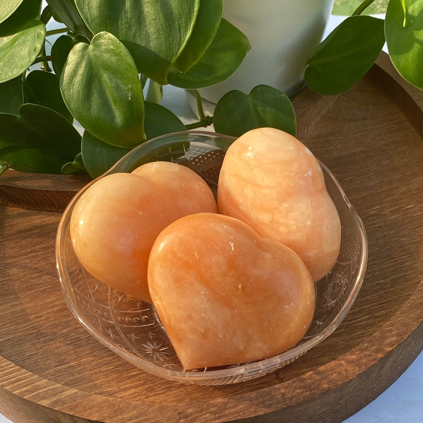 Yellow Selenite Hearts