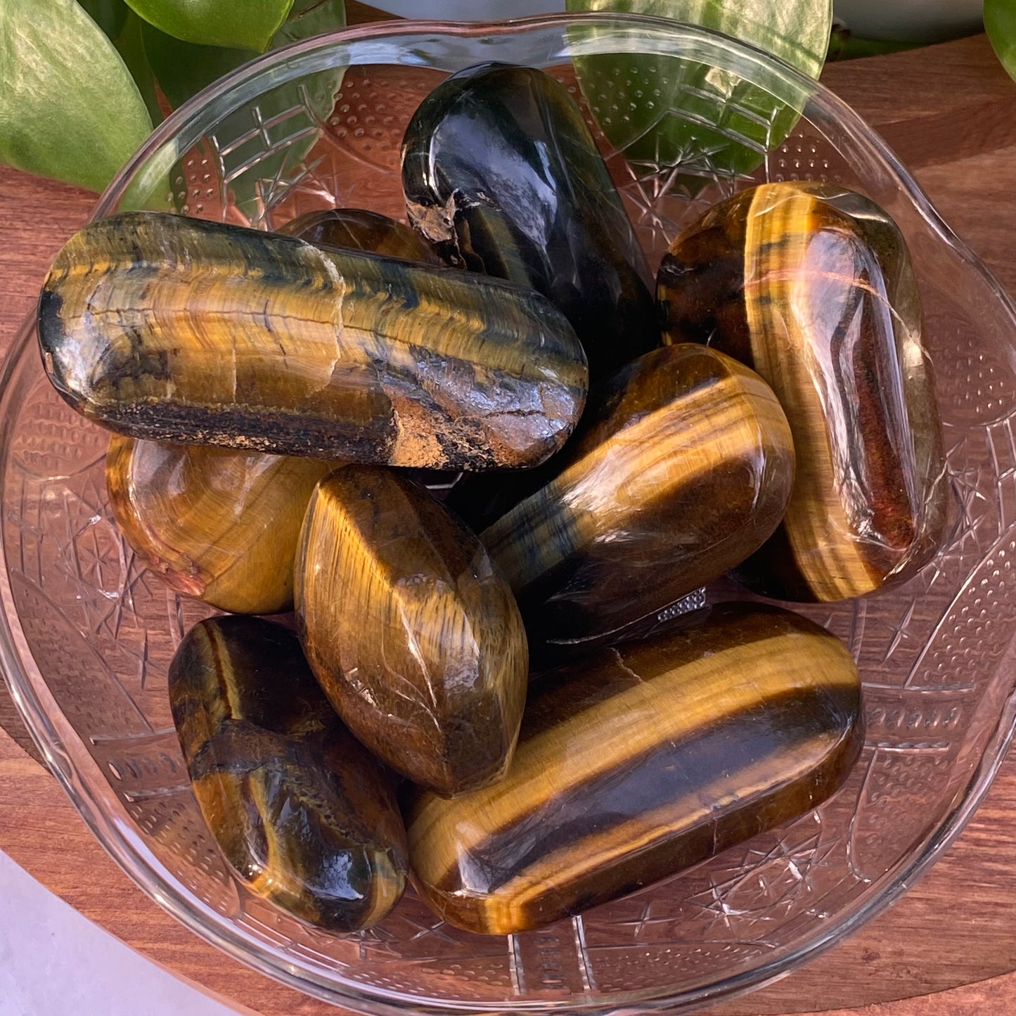 Tiger Eye Palm Stones