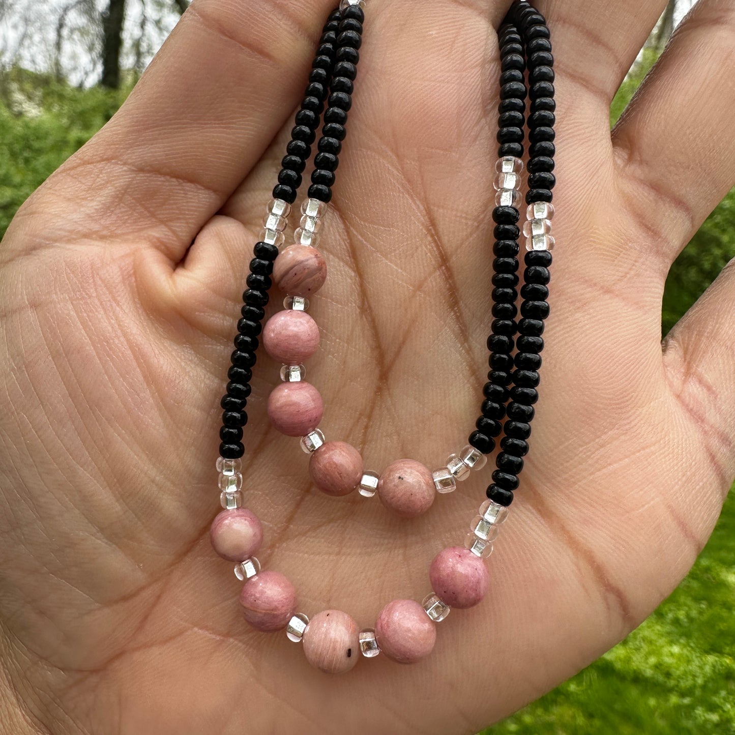 Pink Lace Agate Anklet
