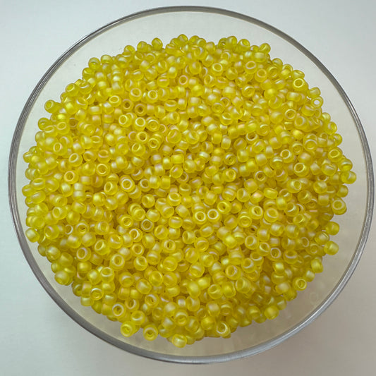 Matte Translucent Yellow AB Miyuki 8/0