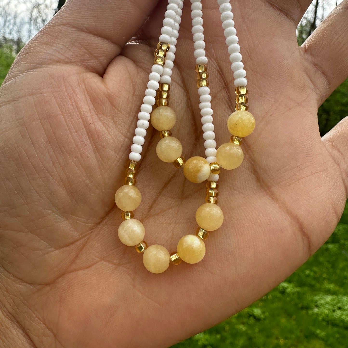 Honey Calcite Anklet
