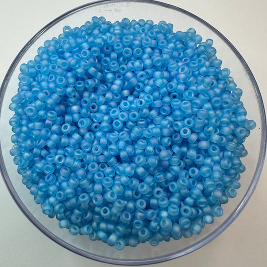 Matte Translucent Aqua AB Miyuki 8/0