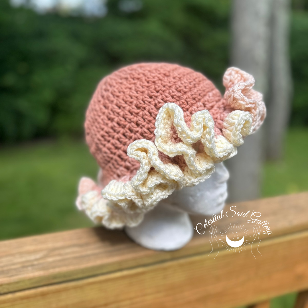Blushing Beauty Crochet Ruffle Hat – Celestial Soul Gallery