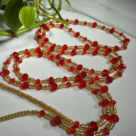 Red/Gold Waistbead