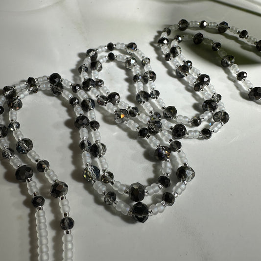 Matte White/Dark Grey Waistbead